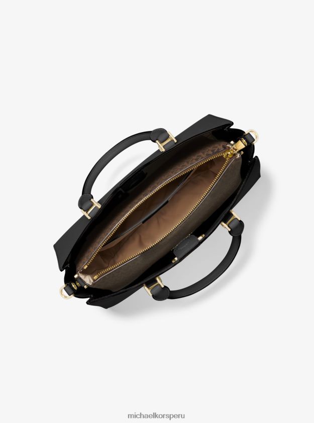 accesorios educacion fisica Michael Kors mujer bolso satchel mediano 2 en 1 de piel saffiano y logo Sally negro 8FX48V1434