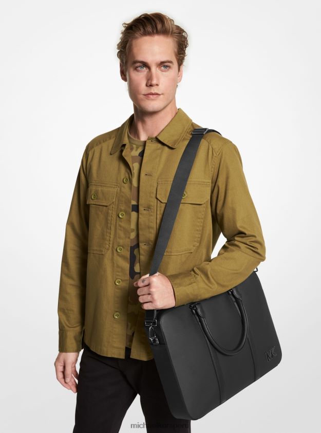 accesorios educacion fisica Michael Kors mujer maletín Hudson de piel texturizada negro 8FX48V1511