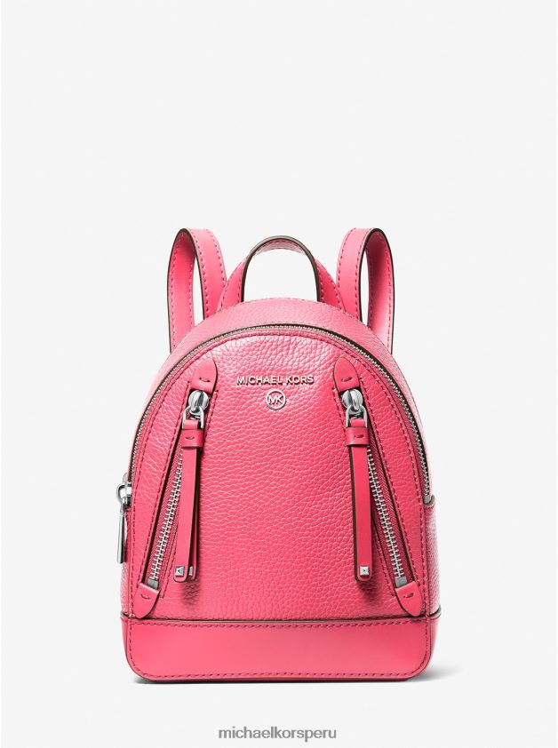 accesorios educacion fisica Michael Kors mujer mochila Brooklyn extra pequeña de piel granulada geranio 8FX48V1216