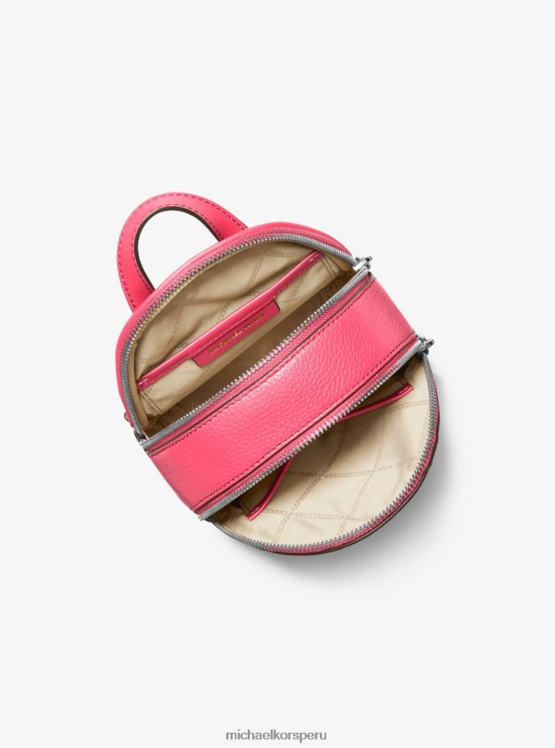 accesorios educacion fisica Michael Kors mujer mochila Brooklyn extra pequeña de piel granulada geranio 8FX48V1216