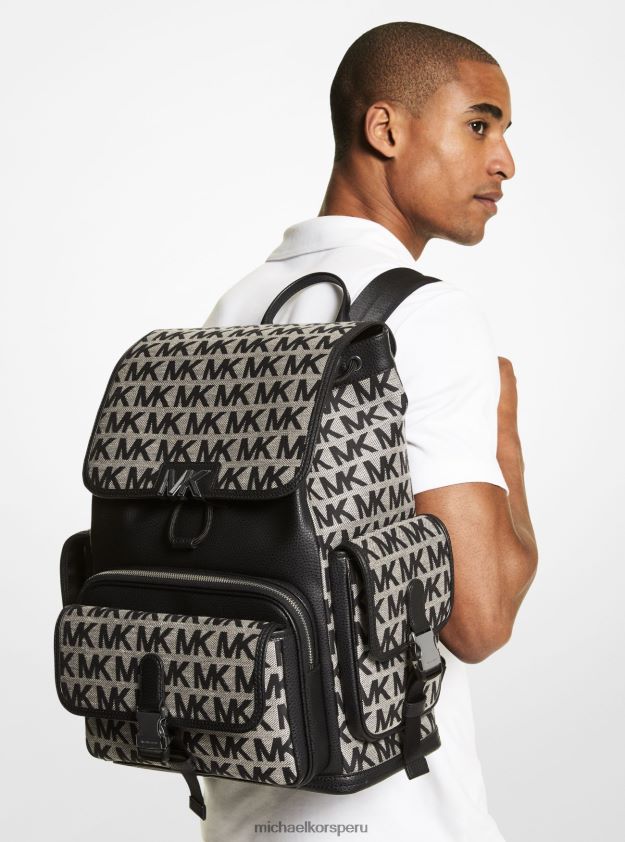 accesorios educacion fisica Michael Kors mujer mochila con logo Hudson natural/negro 8FX48V1248