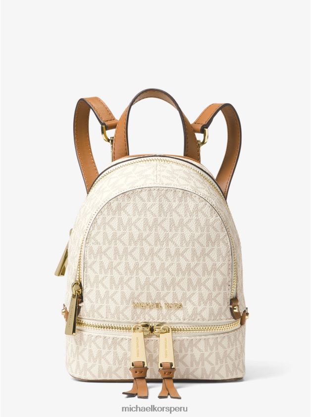 accesorios educacion fisica Michael Kors mujer mochila rhea con logo pequeño vainilla 8FX48V1202