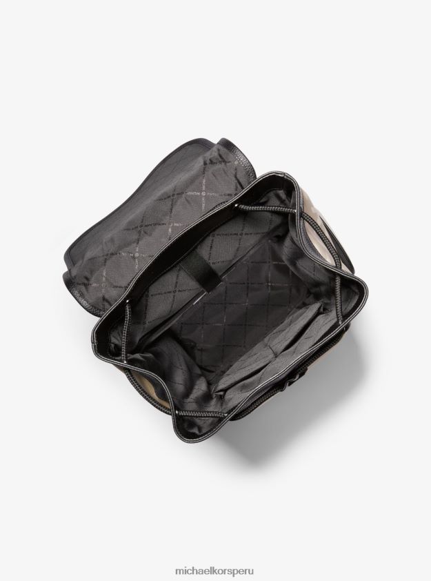 accesorios educacion fisica Michael Kors mujer mochila utilitaria de nailon jacquard con logo Kent cáñamo 8FX48V1273