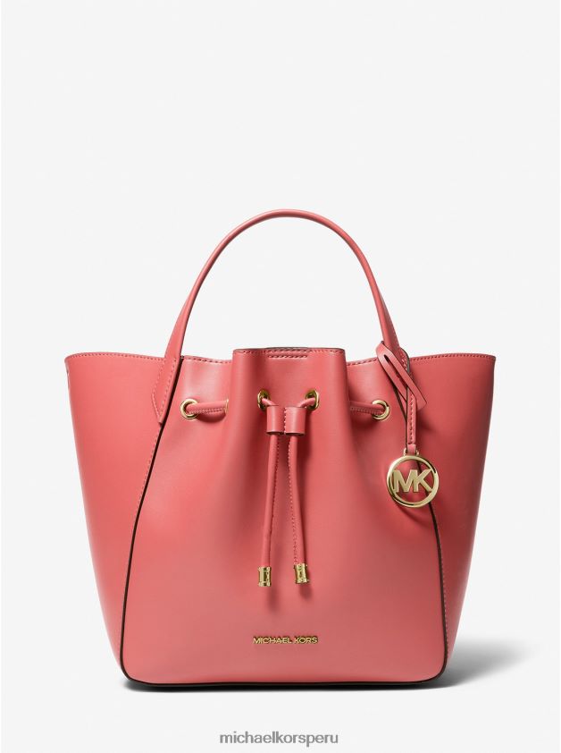accesorios educacion fisica Michael Kors mujer bolso bombonera Phoebe grande de piel sintética Rosa de té 8FX48V1132