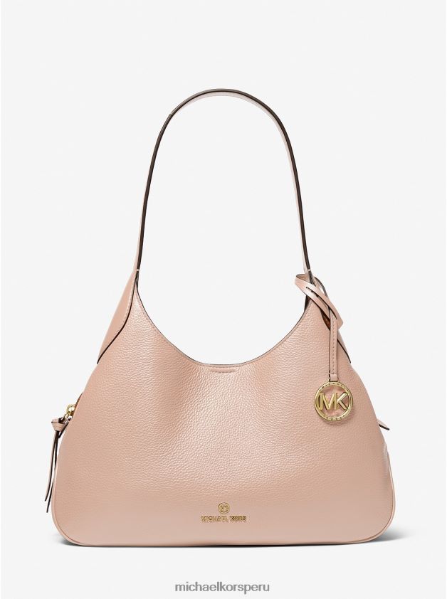 accesorios educacion fisica Michael Kors mujer bolso de hombro Kelsey grande de piel granulada Rosa suave 8FX48V1136