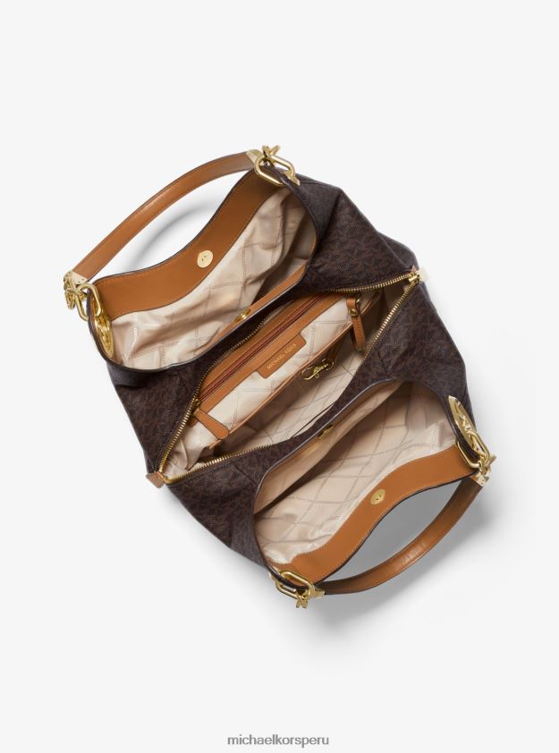 accesorios educacion fisica Michael Kors mujer bolso de hombro Lillie grande con logo brn/bellota 8FX48V1125