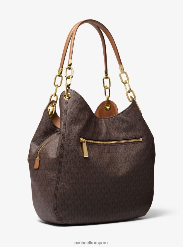 accesorios educacion fisica Michael Kors mujer bolso de hombro Lillie grande con logo brn/bellota 8FX48V1125