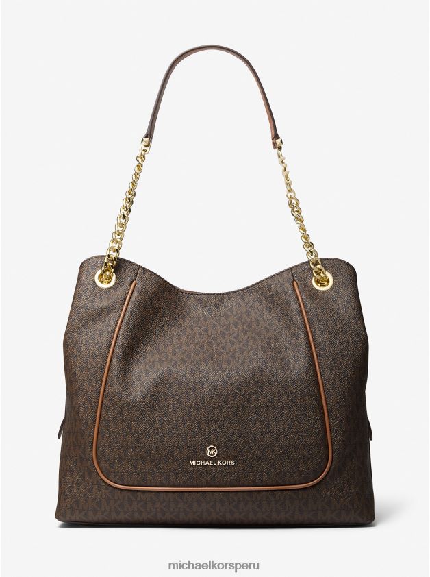 accesorios educacion fisica Michael Kors mujer bolso de hombro piper grande con logo brn/bellota 8FX48V1064