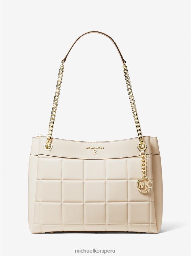 accesorios educacion fisica Michael Kors mujer bolso de hombro susan mediano de piel acolchada crema ligera 8FX48V1128