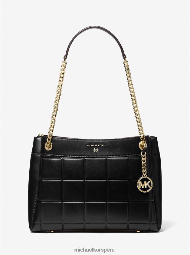 accesorios educacion fisica Michael Kors mujer bolso de hombro susan mediano de piel acolchada negro 8FX48V1129