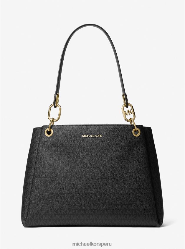accesorios educacion fisica Michael Kors mujer bolso de hombro trisha grande con logo negro 8FX48V1138