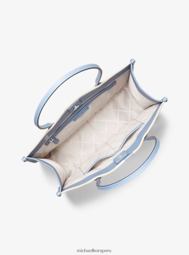 accesorios educacion fisica Michael Kors mujer bolso heidi grande de lona a rayas cambray multicolor 8FX48V1182