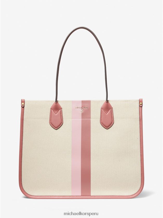 accesorios educacion fisica Michael Kors mujer bolso heidi grande de lona a rayas rosa múltiple 8FX48V1183