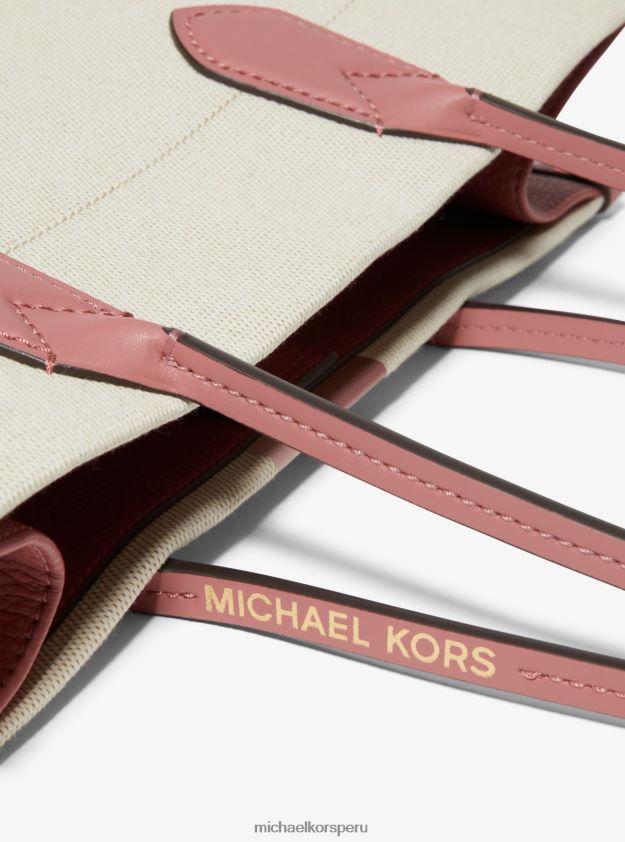accesorios educacion fisica Michael Kors mujer bolso heidi grande de lona a rayas rosa múltiple 8FX48V1183