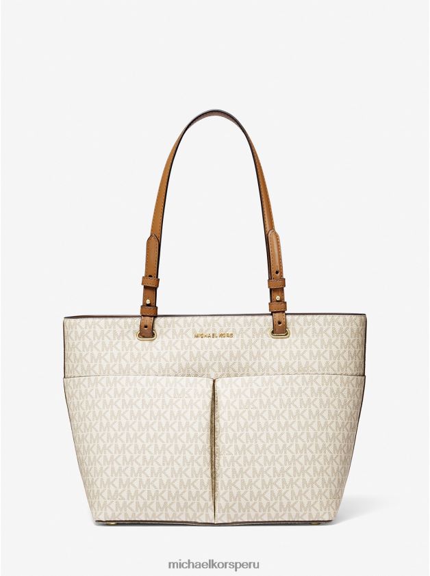 accesorios educacion fisica Michael Kors mujer bolso shopper Bedford mediano con logo vainilla/bellota 8FX48V1175