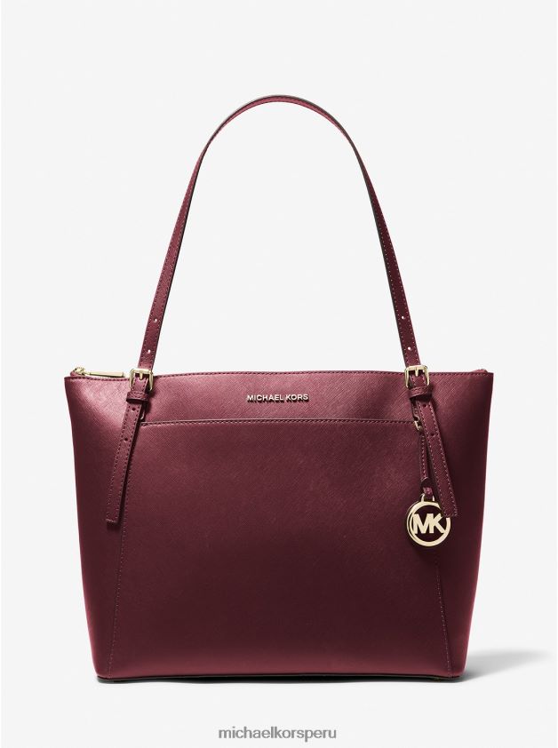 accesorios educacion fisica Michael Kors mujer bolso shopper Voyager grande de piel saffiano merlot 8FX48V1148