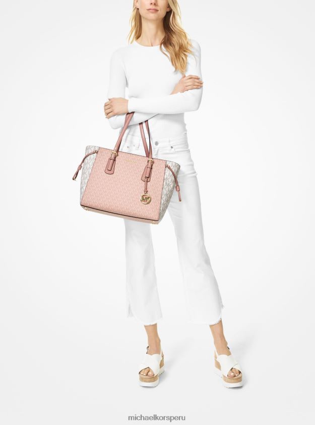 accesorios educacion fisica Michael Kors mujer bolso shopper Voyager mediano con logo y bloques de color ballet multi 8FX48V1054