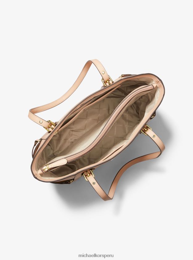 accesorios educacion fisica Michael Kors mujer bolso shopper Voyager pequeño de piel saffiano ostra 8FX48V1066