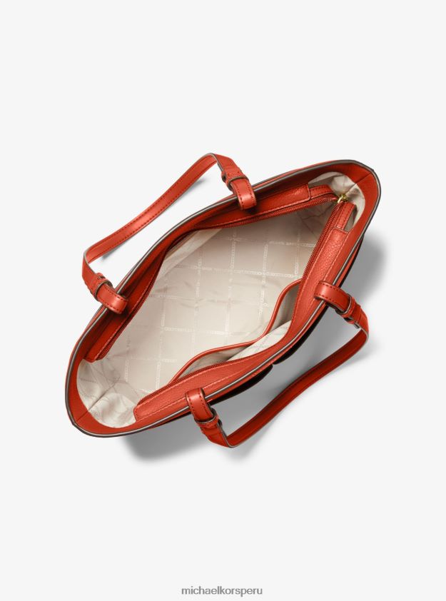 accesorios educacion fisica Michael Kors mujer bolso tote Bedford mediano de piel sintética Naranja intenso 8FX48V1172