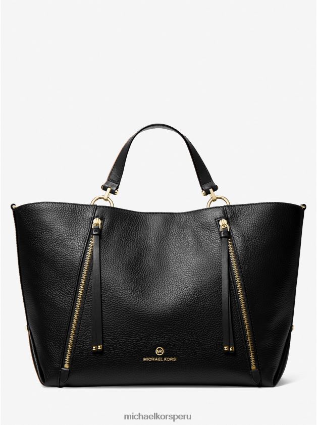 accesorios educacion fisica Michael Kors mujer bolso tote Brooklyn grande de piel granulada negro 8FX48V1191