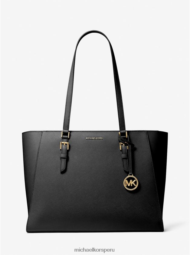 accesorios educacion fisica Michael Kors mujer bolso tote Sally grande 2 en 1 de piel saffiano y logo negro 8FX48V1121