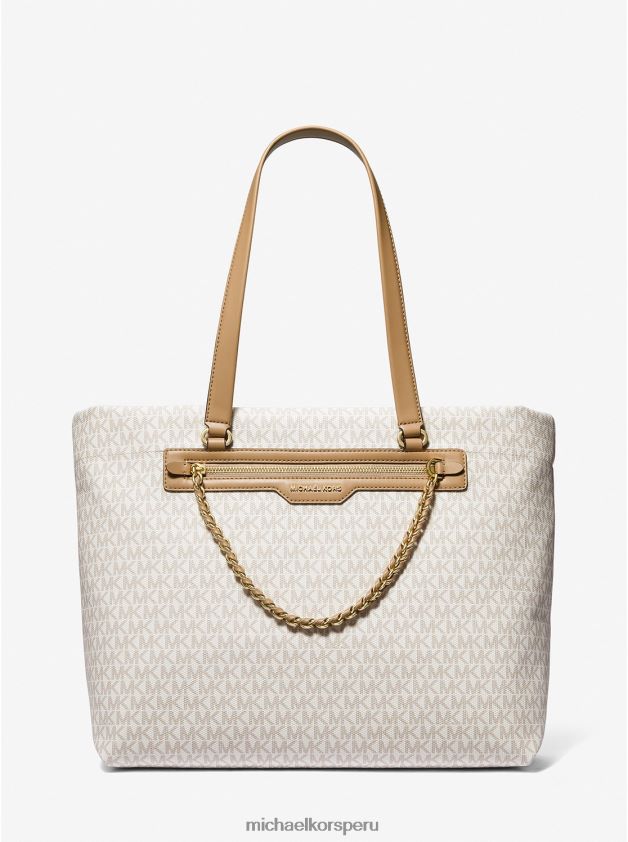 accesorios educacion fisica Michael Kors mujer bolso tote Slater grande con logo camello 8FX48V1078