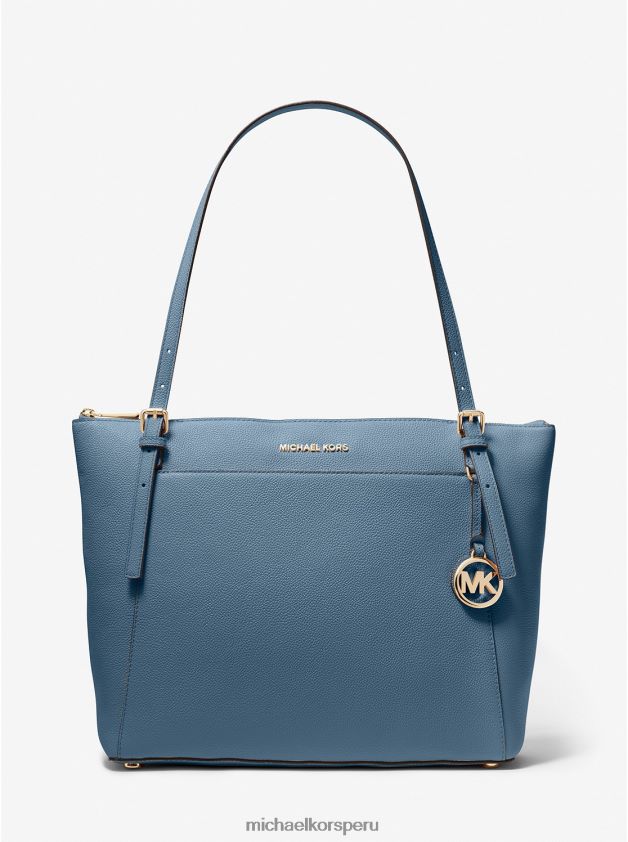 accesorios educacion fisica Michael Kors mujer bolso tote Voyager grande de piel granulada con cremallera superior cambray dk 8FX48V1115