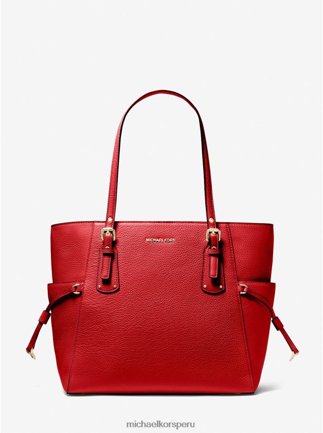 accesorios educacion fisica Michael Kors mujer bolso tote Voyager pequeño de piel granulada fuego 8FX48V1062