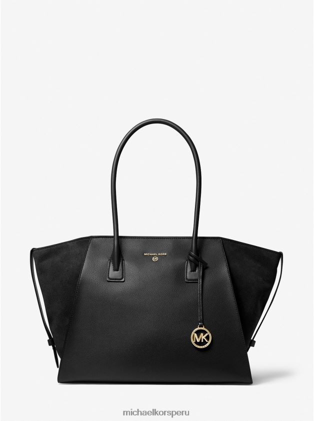 accesorios educacion fisica Michael Kors mujer bolso tote avril extragrande de piel con cremallera superior negro 8FX48V1179