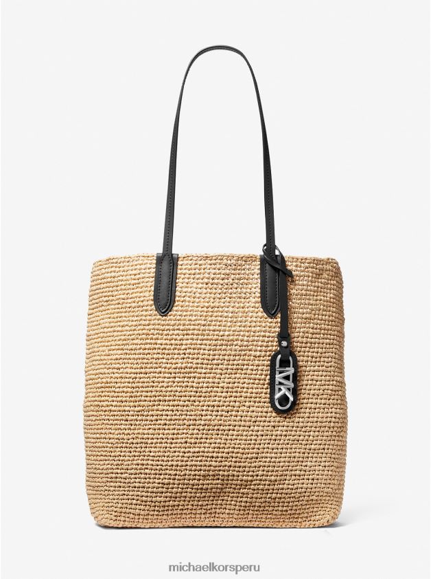 accesorios educacion fisica Michael Kors mujer bolso tote eliza grande de paja tejida natural/negro 8FX48V1154