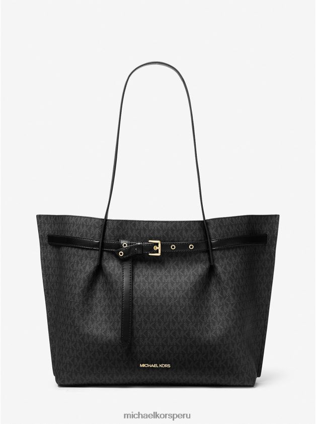 accesorios educacion fisica Michael Kors mujer bolso tote emilia grande con logo negro 8FX48V1105