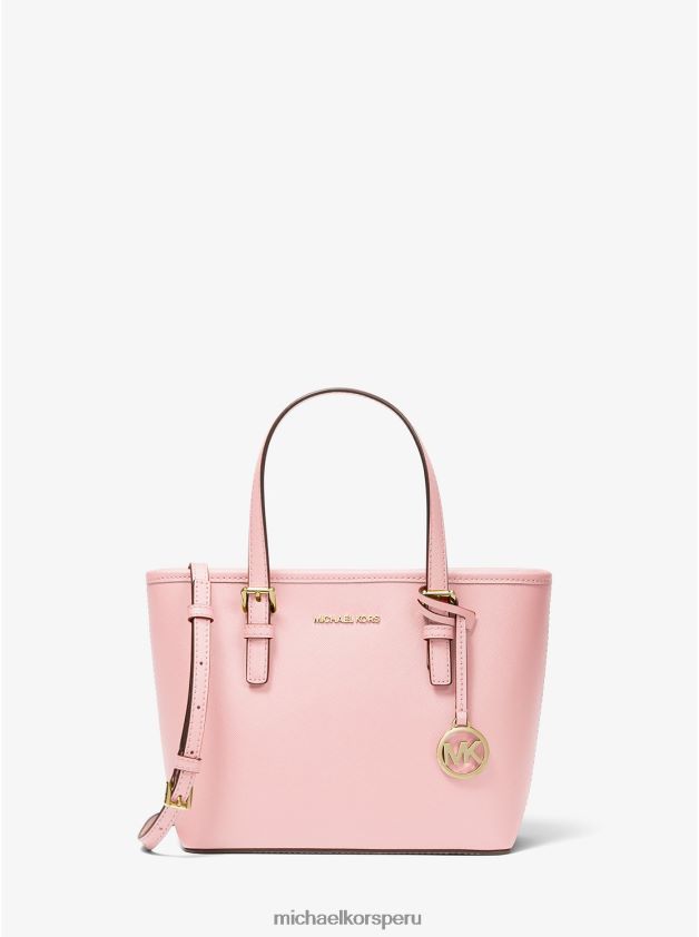 accesorios educacion fisica Michael Kors mujer bolso tote jet set travel extrapequeño de piel saffiano con cremallera superior rubor en polvo 8FX48V1100