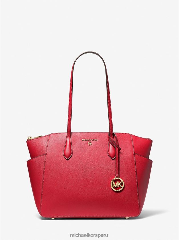 accesorios educacion fisica Michael Kors mujer bolso tote marilyn mediano de piel saffiano carmesí 8FX48V1048