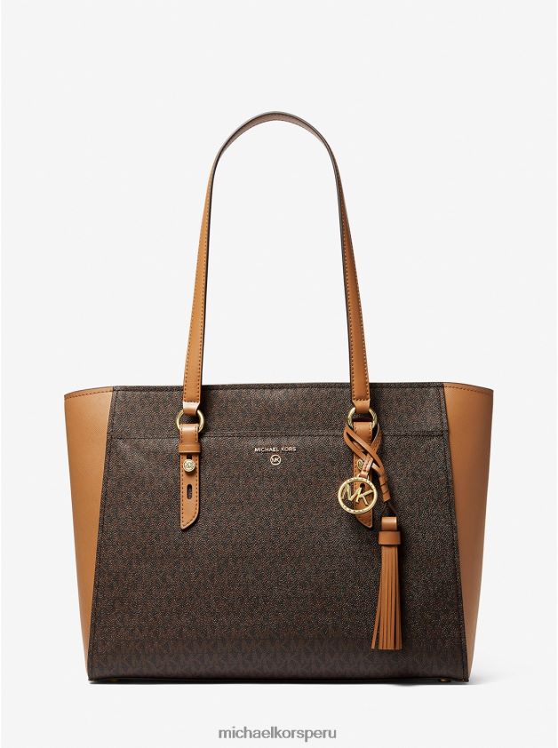 accesorios educacion fisica Michael Kors mujer bolso tote sullivan grande de piel y logo brn/bellota 8FX48V1187