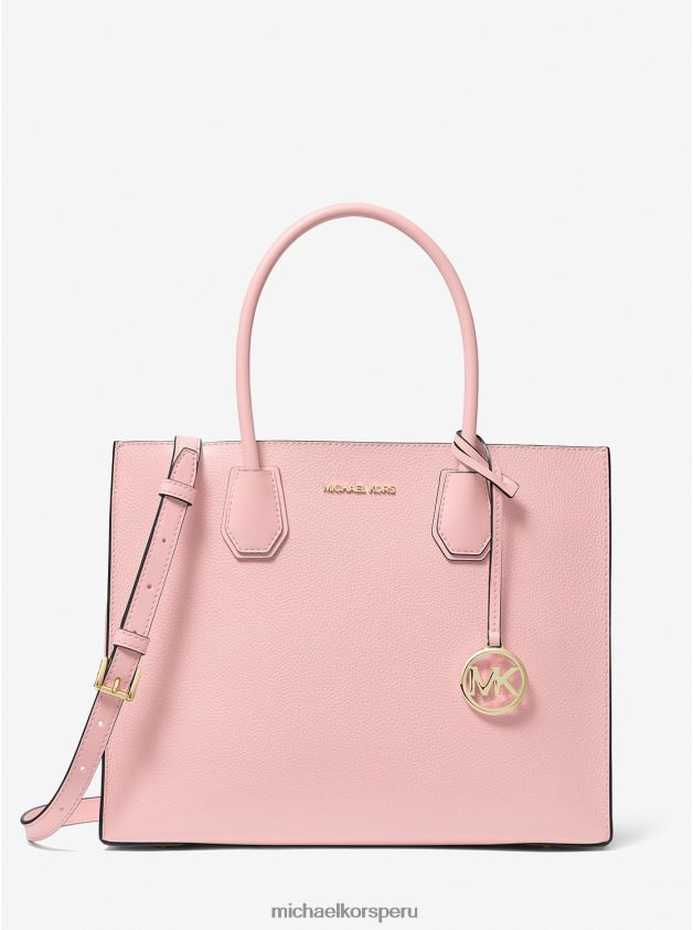 accesorios educacion fisica Michael Kors mujer bolso tote tipo acordeón Mercer grande de piel granulada rubor en polvo 8FX48V1139