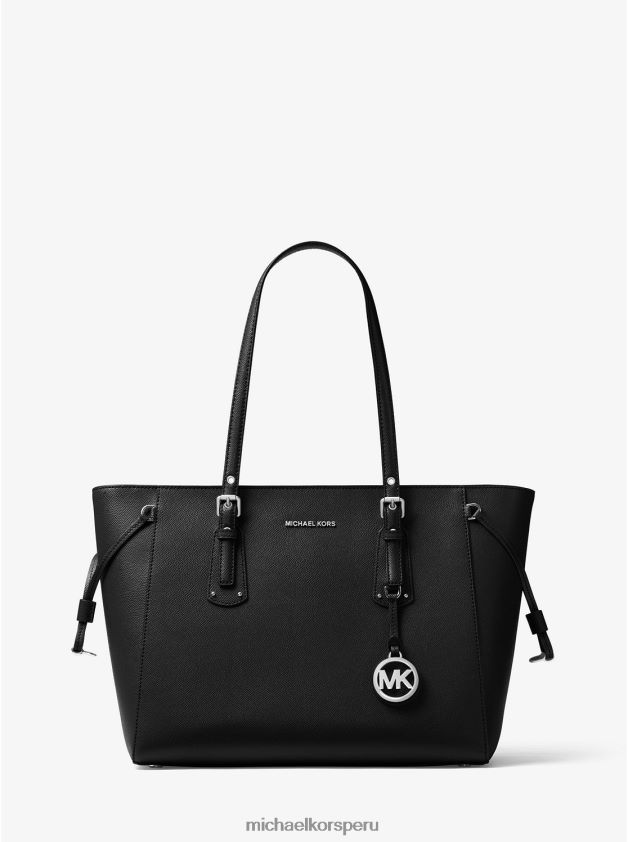 accesorios educacion fisica Michael Kors mujer bolso tote voyager mediano de piel granulada negro 8FX48V1038