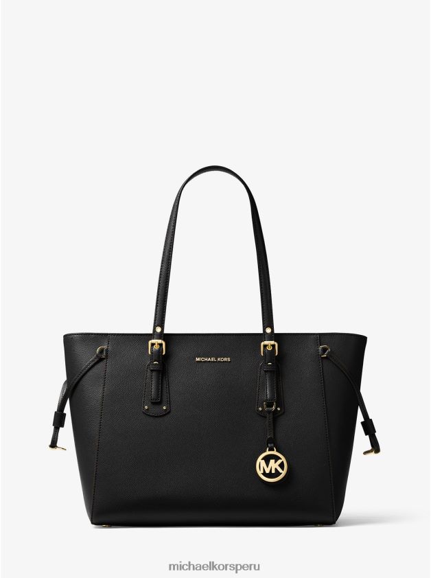 accesorios educacion fisica Michael Kors mujer bolso tote voyager mediano de piel granulada negro 8FX48V1057