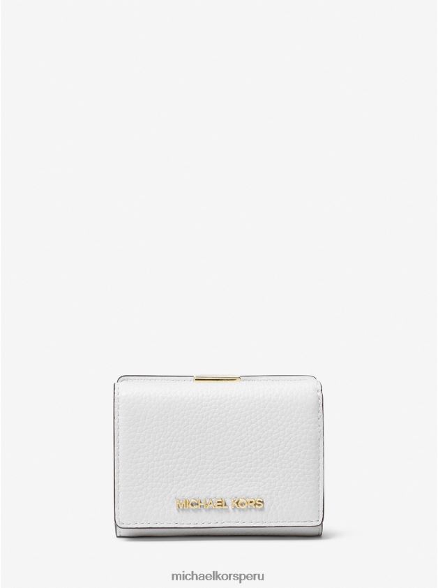 accesorios educacion fisica Michael Kors mujer cartera triple jet set travel mediana de piel granulada Blanco óptico 8FX48V1686