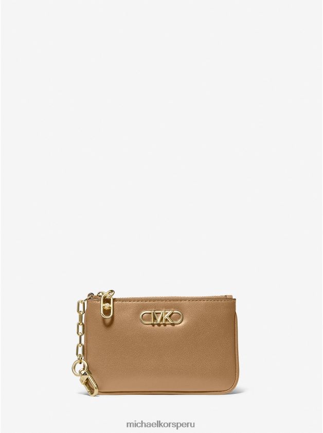 accesorios educacion fisica Michael Kors mujer tarjetero parker pequeño de piel con cremallera cáscara 8FX48V1670