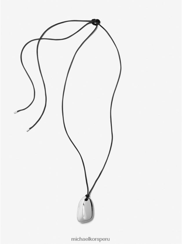joyas educacion fisica Michael Kors mujer colección collar de guijarros de seda y latón bañado en metales preciosos plata 8FX48V3877