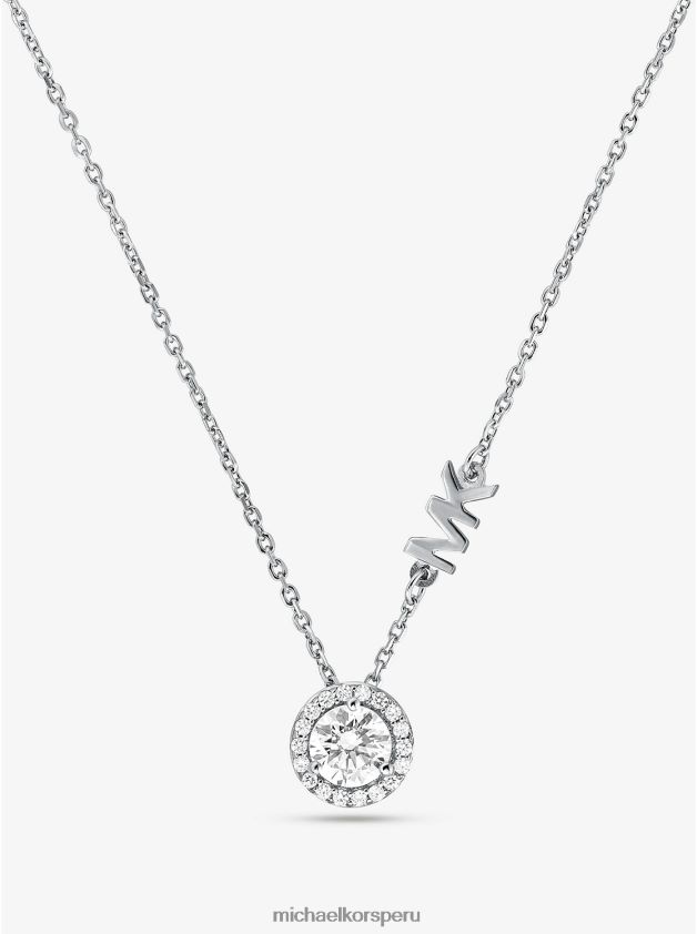 joyas educacion fisica Michael Kors mujer collar con halo en pavé de plata de ley con baño de metales preciosos plata 8FX48V2501