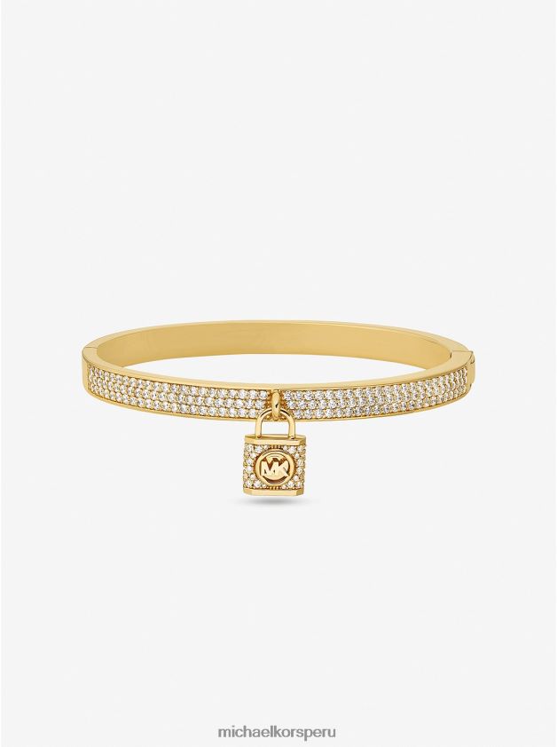 joyas educacion fisica Michael Kors mujer Brazalete con cierre pavé de latón chapado en oro de 14k oro 8FX48V2438