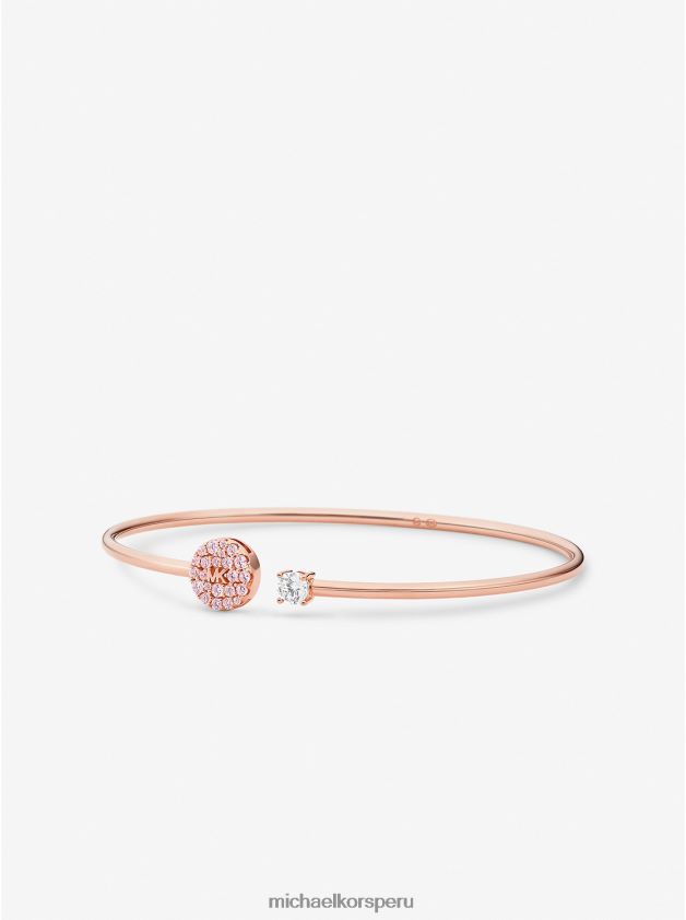 joyas educacion fisica Michael Kors mujer Brazalete con disco pavé de plata de ley chapada en metales preciosos oro rosa 8FX48V2446
