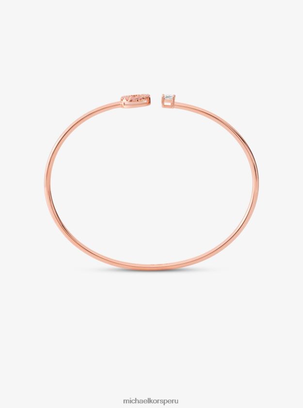 joyas educacion fisica Michael Kors mujer Brazalete con disco pavé de plata de ley chapada en metales preciosos oro rosa 8FX48V2446