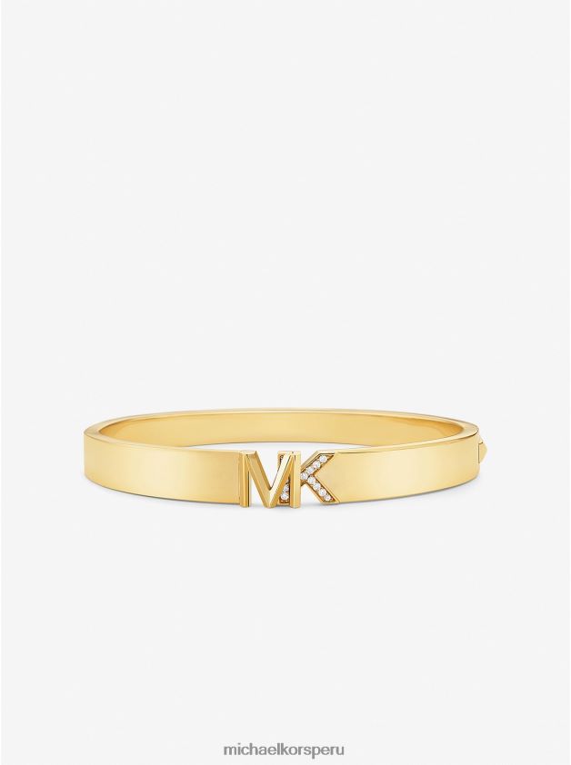 joyas educacion fisica Michael Kors mujer Brazalete con logo pavé de latón chapado en oro de 14k oro 8FX48V2473