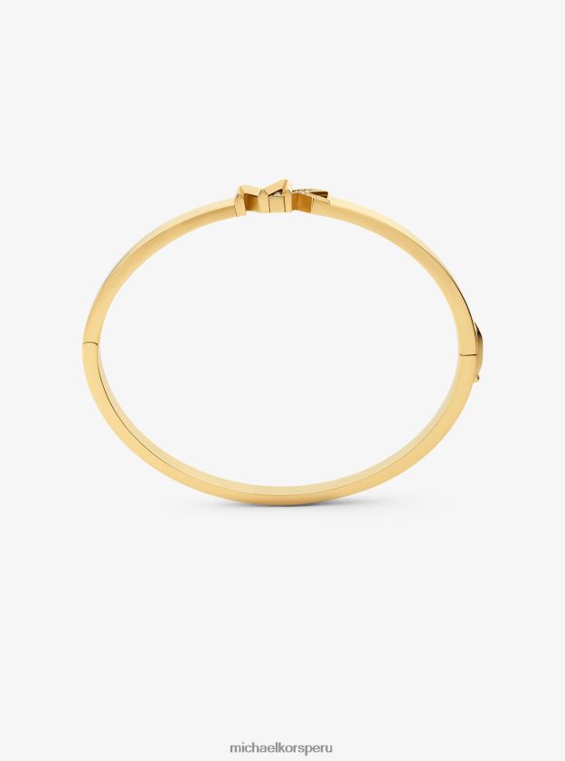 joyas educacion fisica Michael Kors mujer Brazalete con logo pavé de latón chapado en oro de 14k oro 8FX48V2473