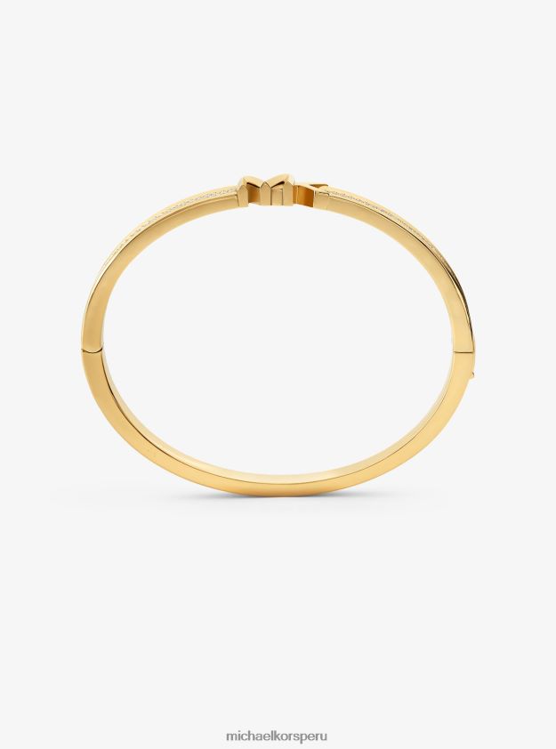 joyas educacion fisica Michael Kors mujer Brazalete con logo pavé de latón chapado en oro de 14k oro 8FX48V2476