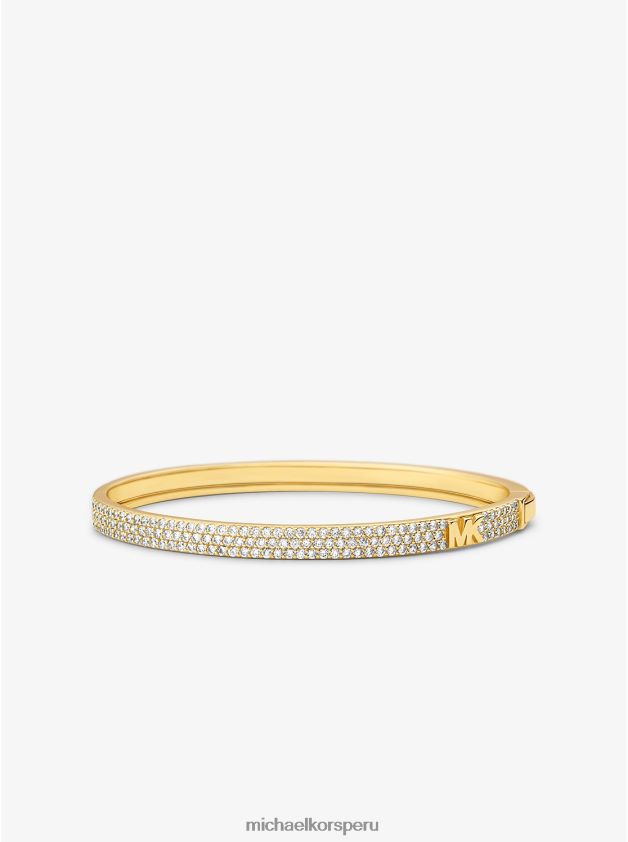 joyas educacion fisica Michael Kors mujer Brazalete con logo pavé de plata de ley chapada en metales preciosos oro 8FX48V2451