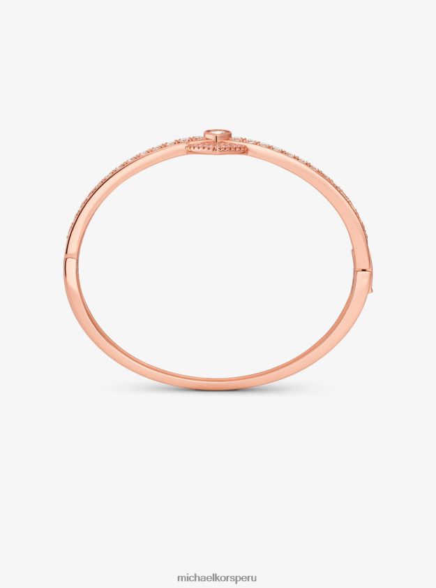 joyas educacion fisica Michael Kors mujer Brazalete tipo esclava con pavé de corazón en plata de ley chapada en oro rosa de 14k oro rosa 8FX48V2448