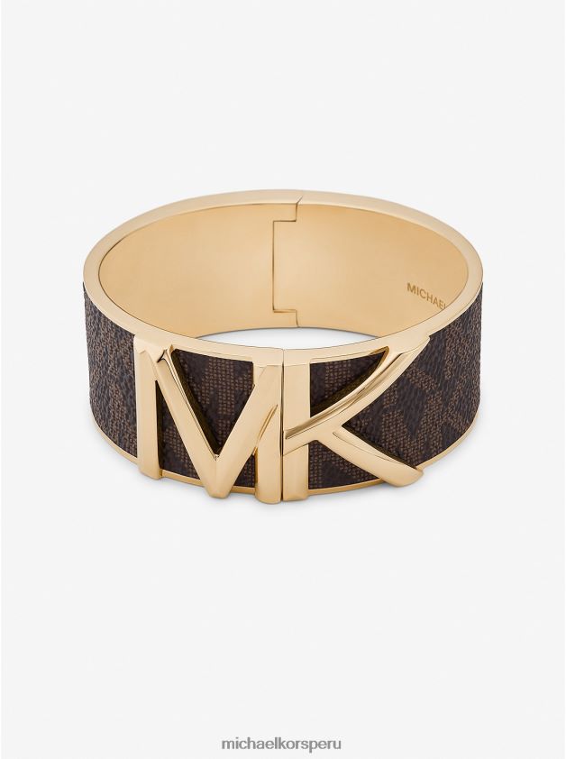 joyas educacion fisica Michael Kors mujer pulsera Fulton con logo en tono dorado marrón 8FX48V2470
